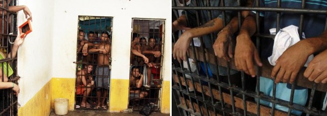 Presos amontoados em celas da Penitenciária de Pedrinhas