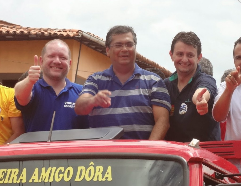 Othelino, Flávio Dino e Leonardo Sá juntos em campanha passada